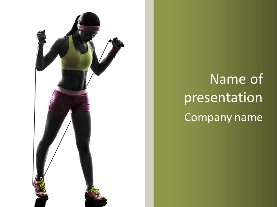 A Woman In A Sports Bra Top Is Holding A Pole PowerPoint Template