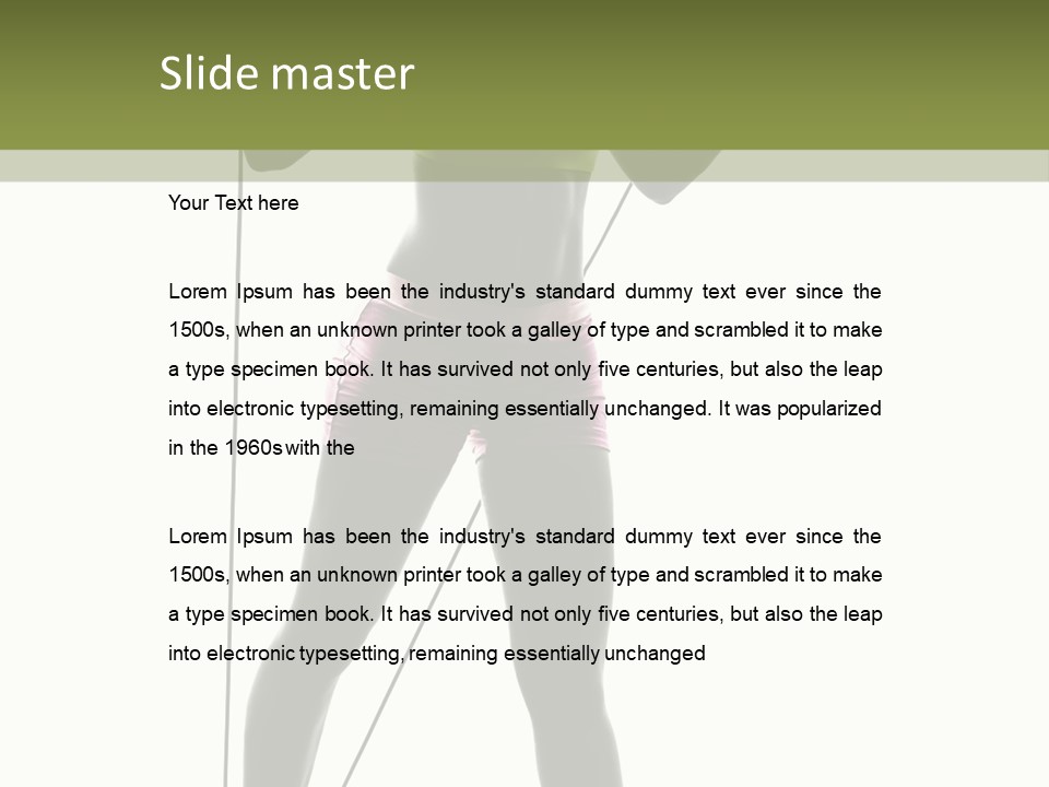 A Woman In A Sports Bra Top Is Holding A Pole PowerPoint Template