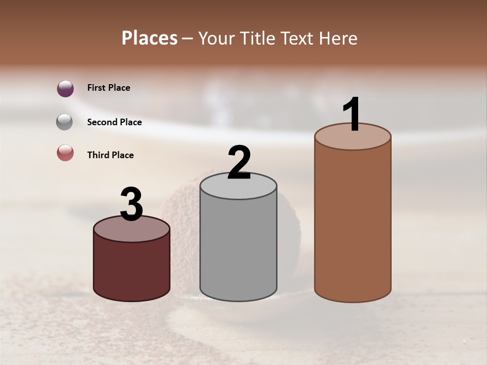A Spoon Full Of Chocolate Powder Next To A Plate Of Chocolate Balls PowerPoint Template