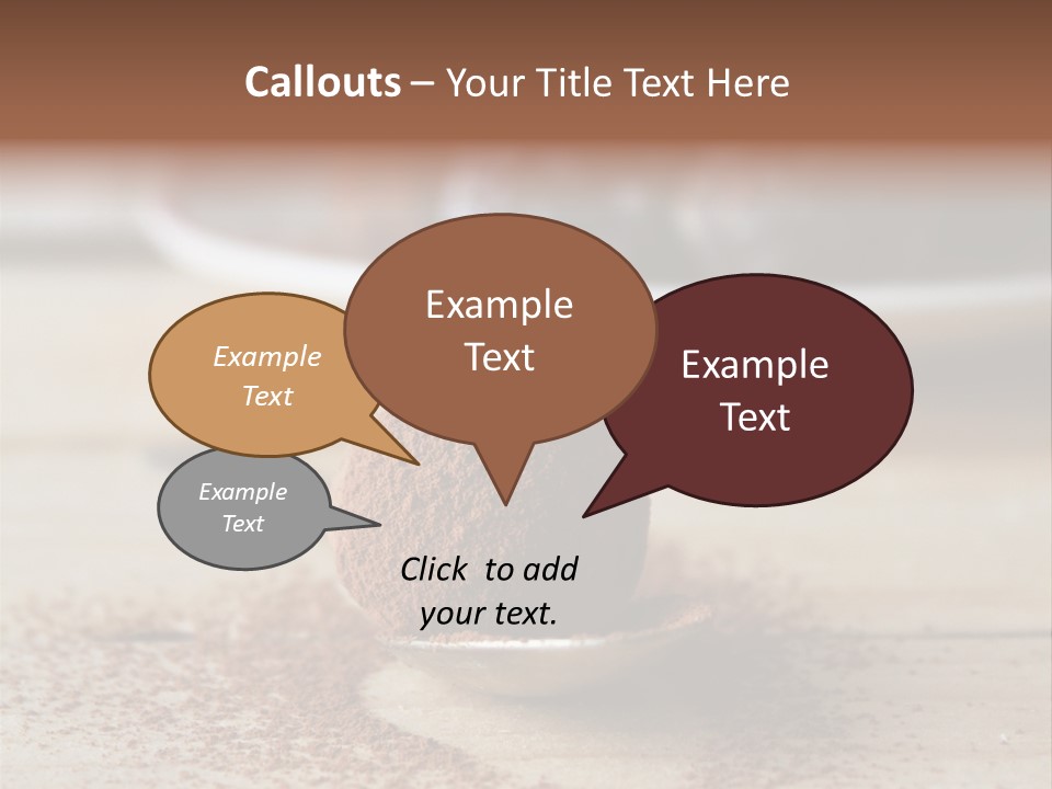 A Spoon Full Of Chocolate Powder Next To A Plate Of Chocolate Balls PowerPoint Template