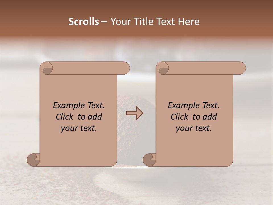 A Spoon Full Of Chocolate Powder Next To A Plate Of Chocolate Balls PowerPoint Template