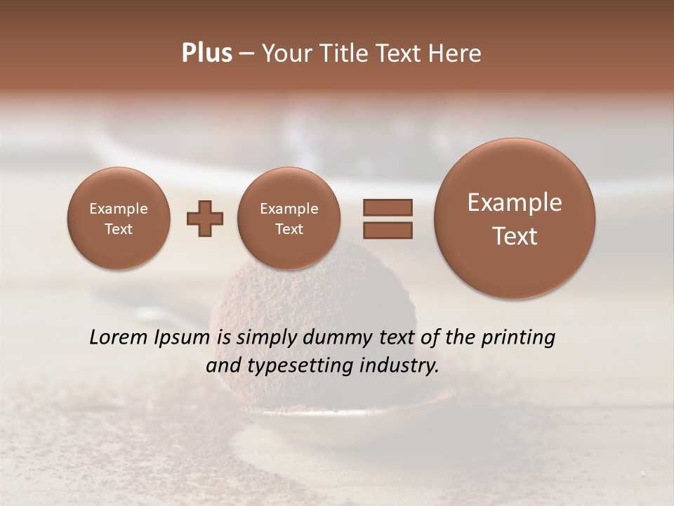 A Spoon Full Of Chocolate Powder Next To A Plate Of Chocolate Balls PowerPoint Template