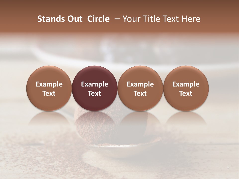 A Spoon Full Of Chocolate Powder Next To A Plate Of Chocolate Balls PowerPoint Template