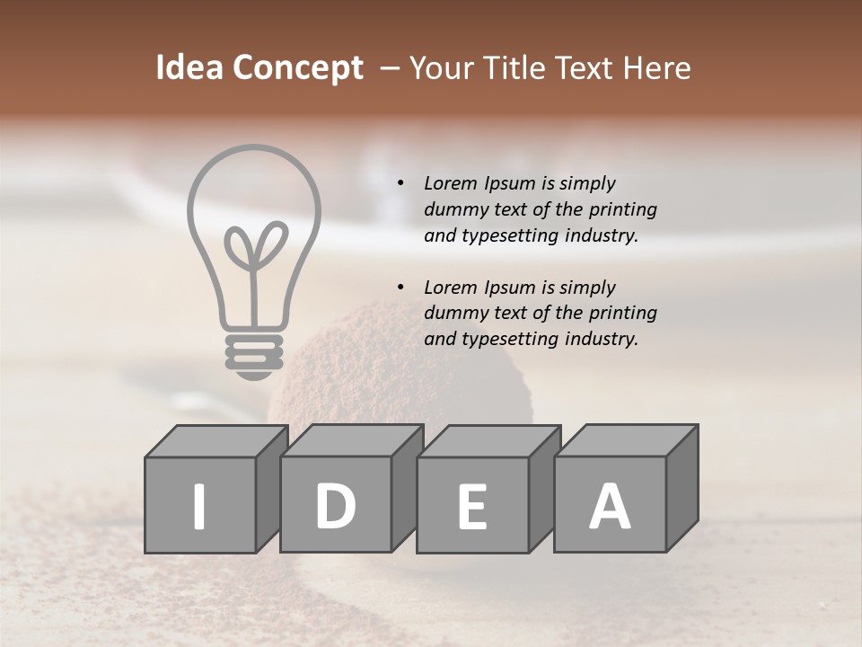 A Spoon Full Of Chocolate Powder Next To A Plate Of Chocolate Balls PowerPoint Template