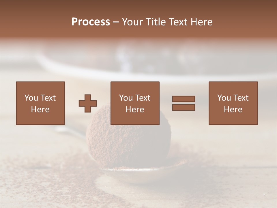 A Spoon Full Of Chocolate Powder Next To A Plate Of Chocolate Balls PowerPoint Template