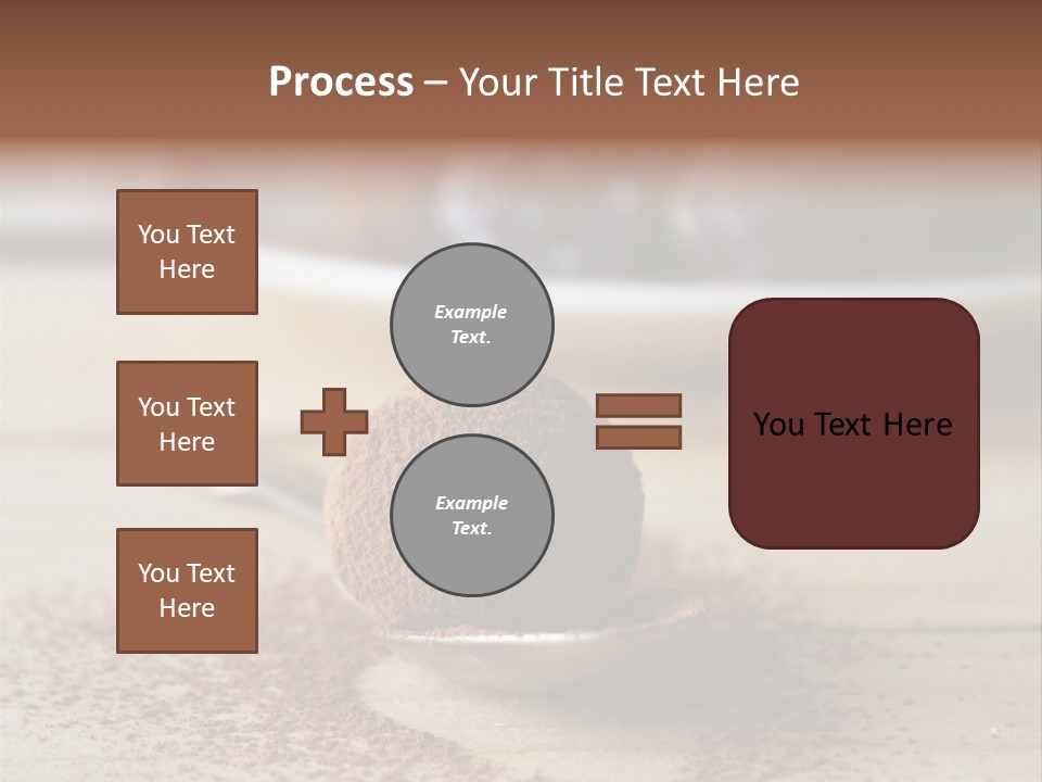 A Spoon Full Of Chocolate Powder Next To A Plate Of Chocolate Balls PowerPoint Template