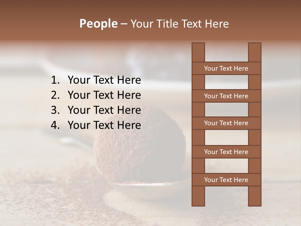 A Spoon Full Of Chocolate Powder Next To A Plate Of Chocolate Balls PowerPoint Template