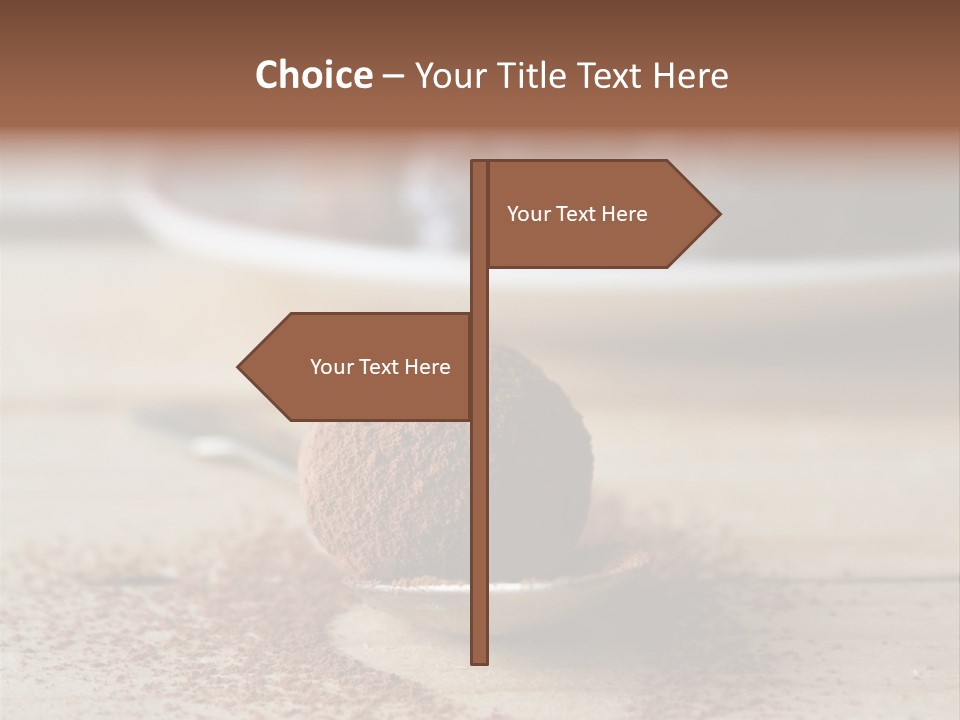 A Spoon Full Of Chocolate Powder Next To A Plate Of Chocolate Balls PowerPoint Template