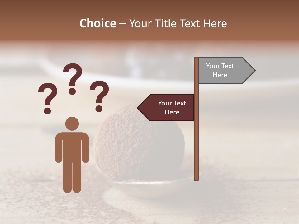 A Spoon Full Of Chocolate Powder Next To A Plate Of Chocolate Balls PowerPoint Template