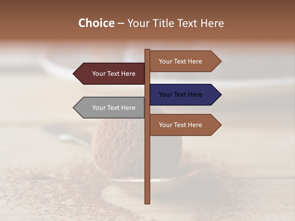 A Spoon Full Of Chocolate Powder Next To A Plate Of Chocolate Balls PowerPoint Template
