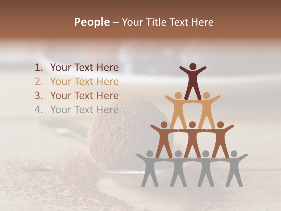A Spoon Full Of Chocolate Powder Next To A Plate Of Chocolate Balls PowerPoint Template