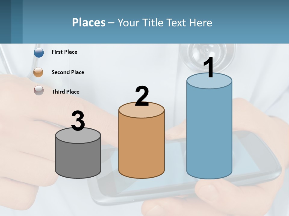 A Doctor Holding A Cell Phone In His Hands PowerPoint Template
