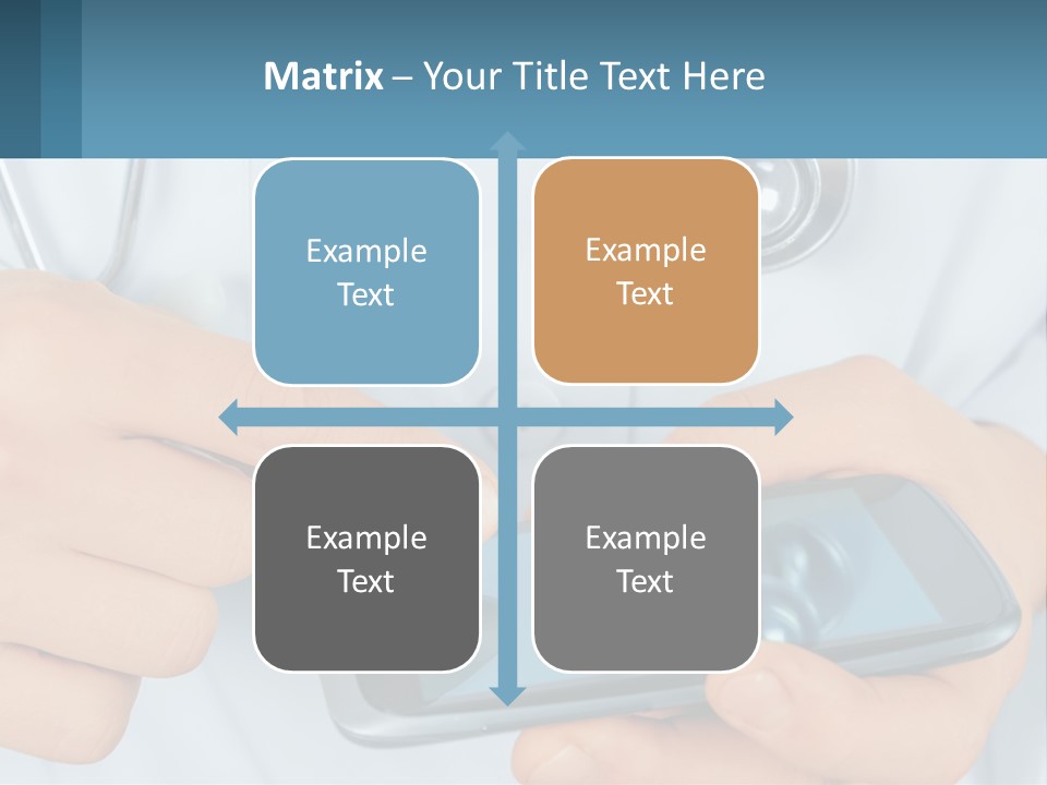 A Doctor Holding A Cell Phone In His Hands PowerPoint Template
