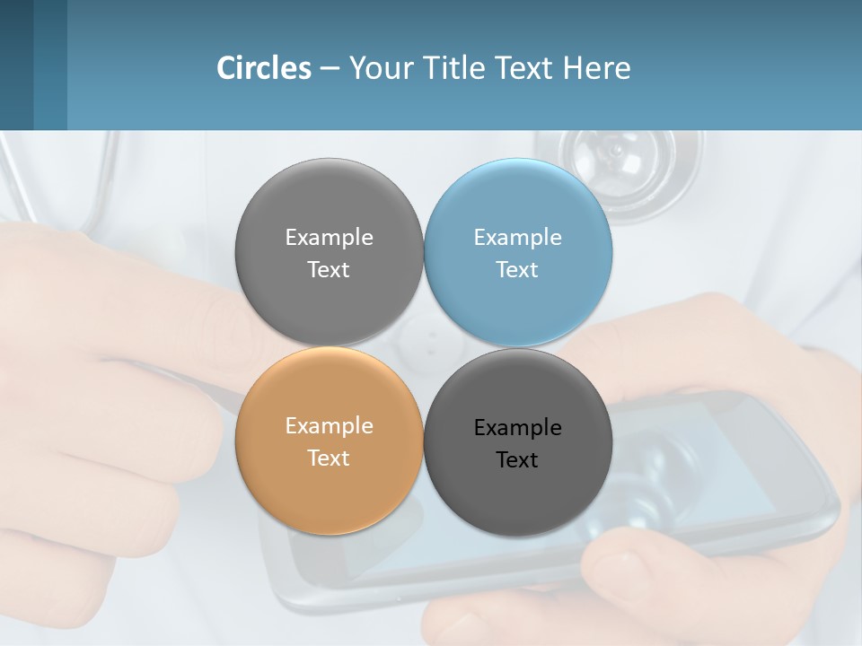 A Doctor Holding A Cell Phone In His Hands PowerPoint Template