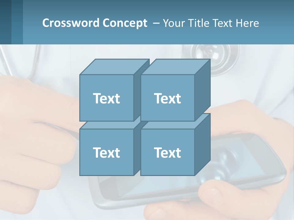 A Doctor Holding A Cell Phone In His Hands PowerPoint Template