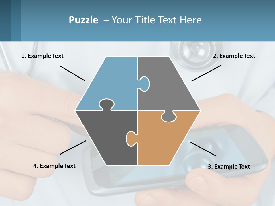 A Doctor Holding A Cell Phone In His Hands PowerPoint Template