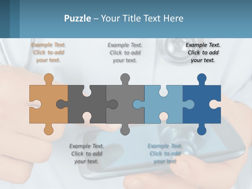A Doctor Holding A Cell Phone In His Hands PowerPoint Template