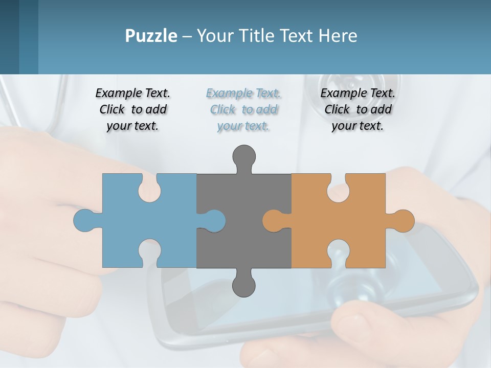 A Doctor Holding A Cell Phone In His Hands PowerPoint Template