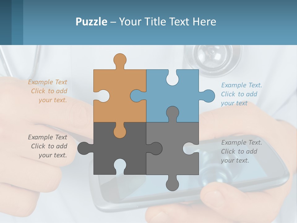A Doctor Holding A Cell Phone In His Hands PowerPoint Template