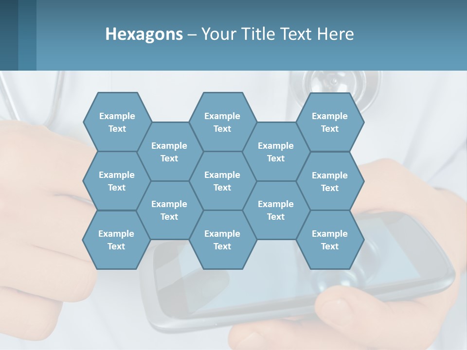 A Doctor Holding A Cell Phone In His Hands PowerPoint Template