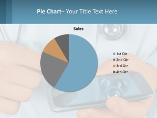 A Doctor Holding A Cell Phone In His Hands PowerPoint Template