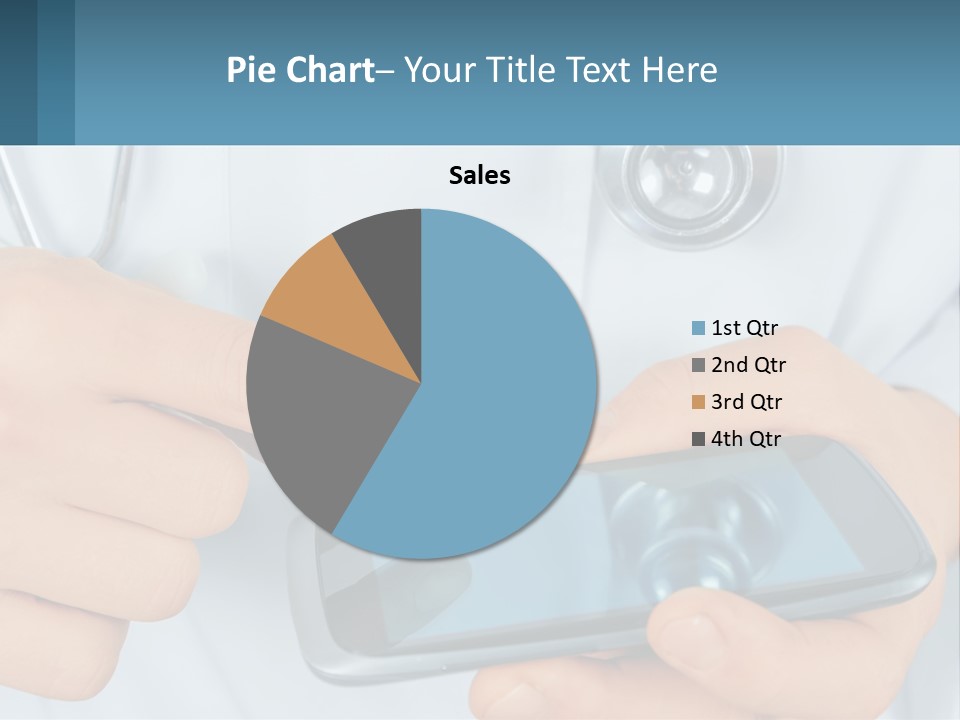 A Doctor Holding A Cell Phone In His Hands PowerPoint Template