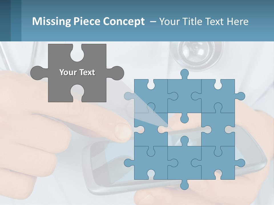 A Doctor Holding A Cell Phone In His Hands PowerPoint Template