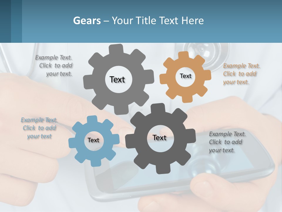 A Doctor Holding A Cell Phone In His Hands PowerPoint Template