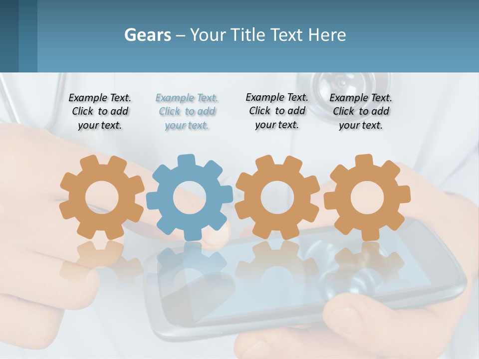 A Doctor Holding A Cell Phone In His Hands PowerPoint Template