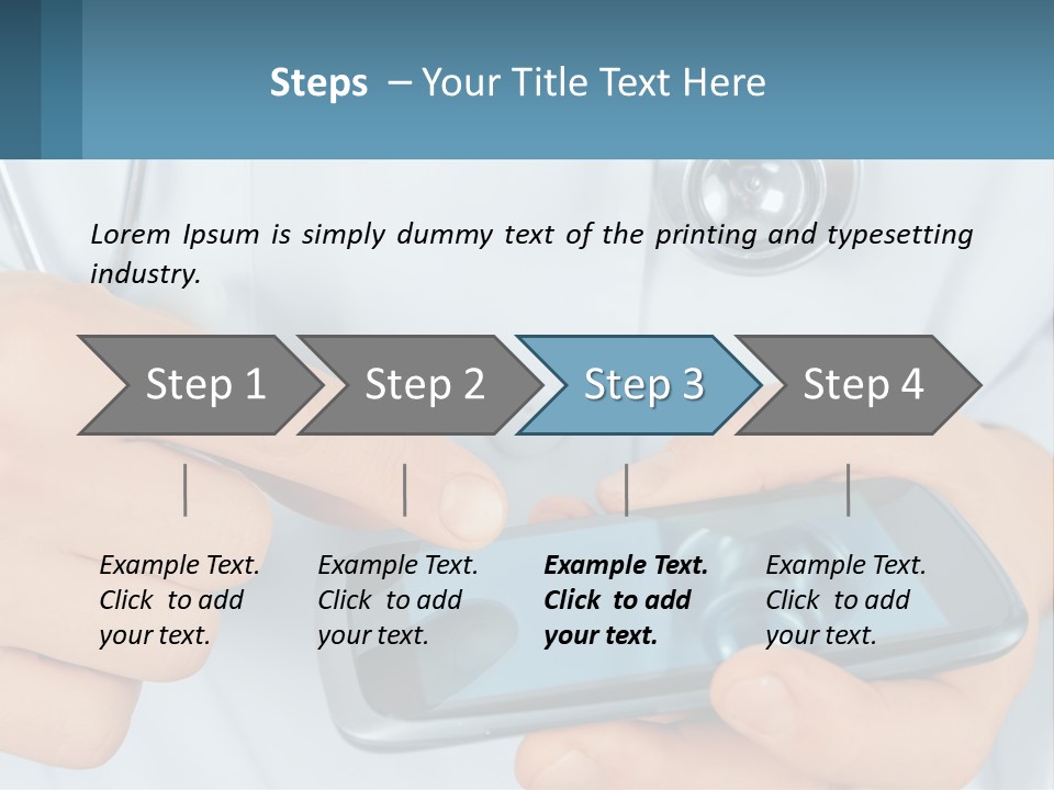 A Doctor Holding A Cell Phone In His Hands PowerPoint Template