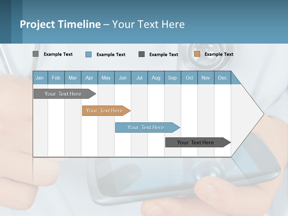 A Doctor Holding A Cell Phone In His Hands PowerPoint Template
