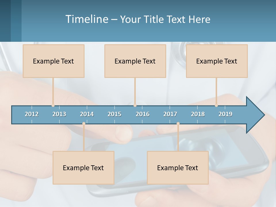 A Doctor Holding A Cell Phone In His Hands PowerPoint Template