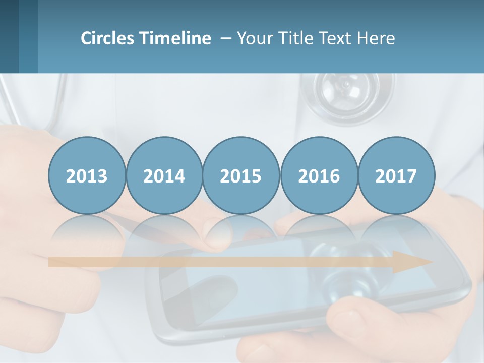 A Doctor Holding A Cell Phone In His Hands PowerPoint Template