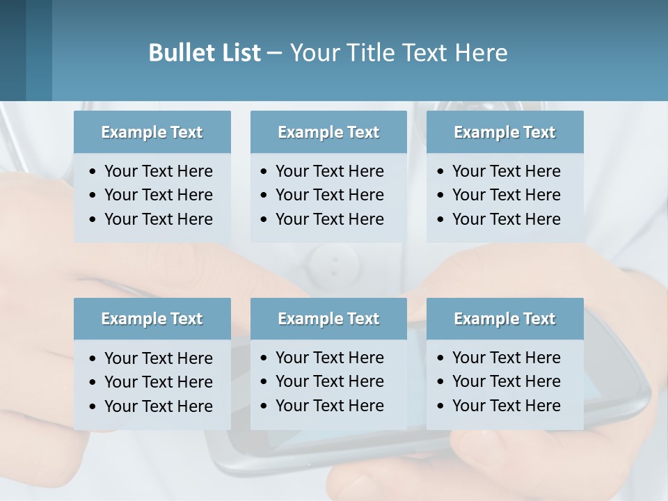 A Doctor Holding A Cell Phone In His Hands PowerPoint Template