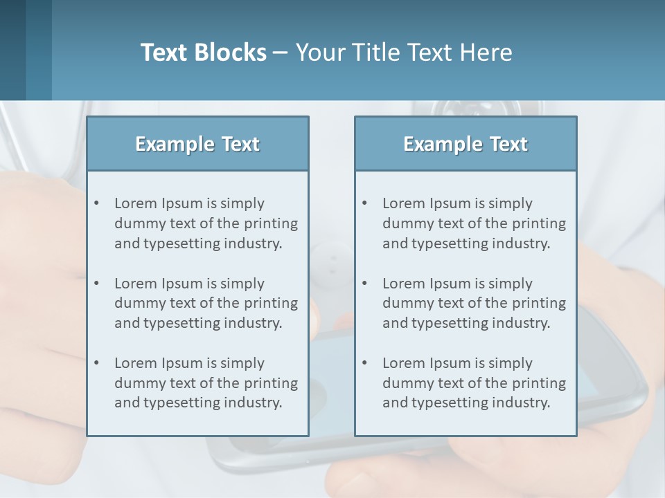 A Doctor Holding A Cell Phone In His Hands PowerPoint Template