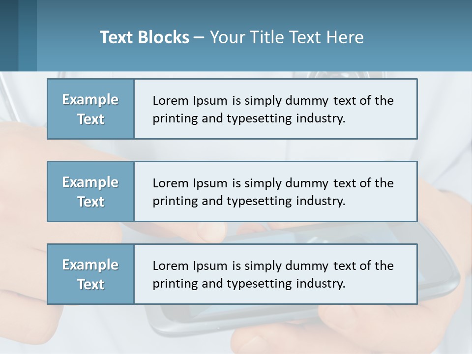 A Doctor Holding A Cell Phone In His Hands PowerPoint Template