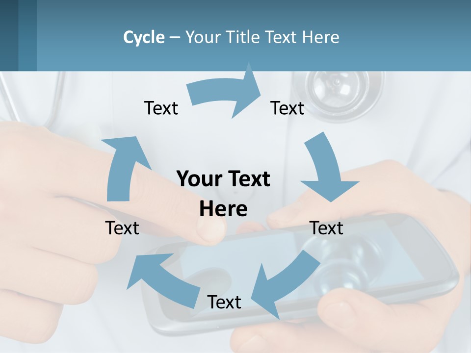 A Doctor Holding A Cell Phone In His Hands PowerPoint Template