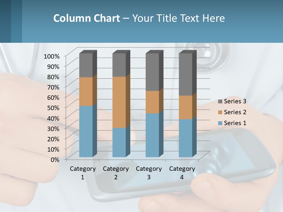 A Doctor Holding A Cell Phone In His Hands PowerPoint Template