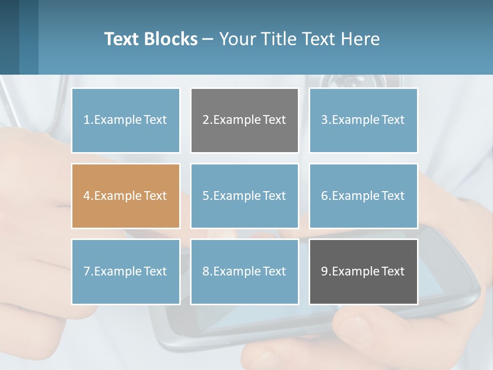 A Doctor Holding A Cell Phone In His Hands PowerPoint Template