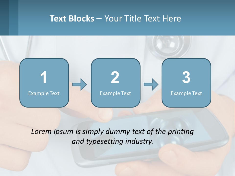 A Doctor Holding A Cell Phone In His Hands PowerPoint Template