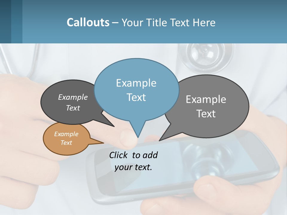 A Doctor Holding A Cell Phone In His Hands PowerPoint Template