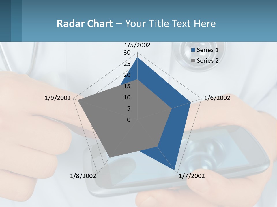 A Doctor Holding A Cell Phone In His Hands PowerPoint Template