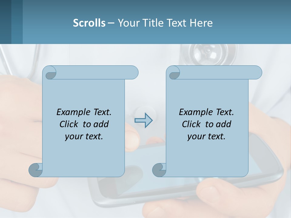 A Doctor Holding A Cell Phone In His Hands PowerPoint Template