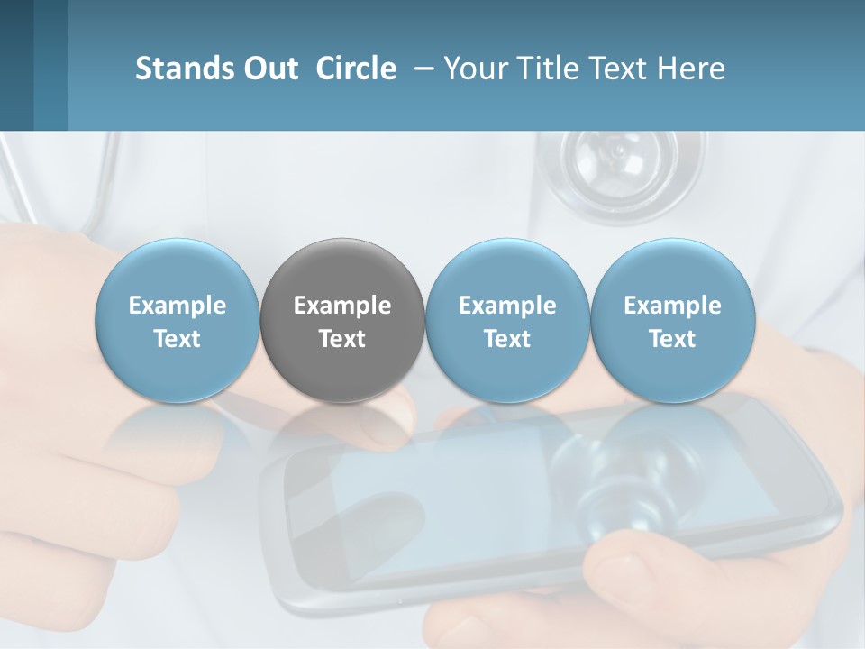A Doctor Holding A Cell Phone In His Hands PowerPoint Template