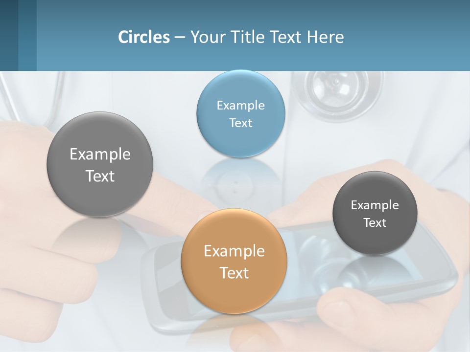 A Doctor Holding A Cell Phone In His Hands PowerPoint Template
