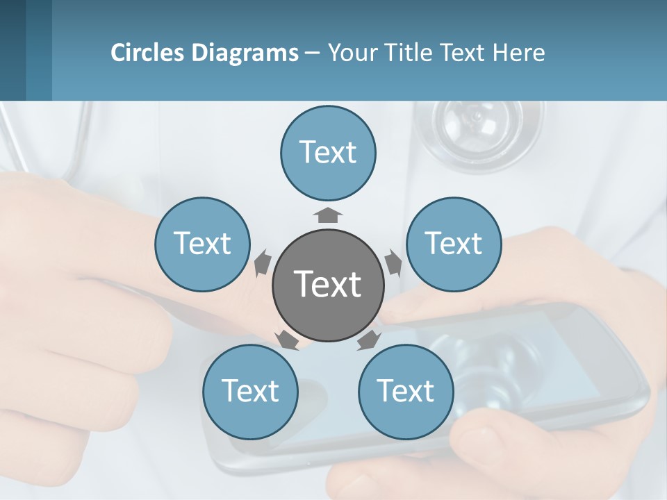 A Doctor Holding A Cell Phone In His Hands PowerPoint Template