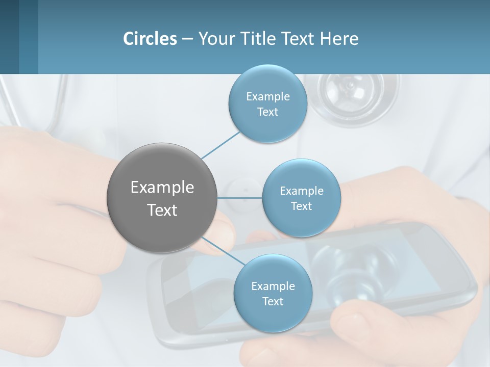 A Doctor Holding A Cell Phone In His Hands PowerPoint Template