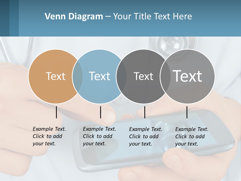 A Doctor Holding A Cell Phone In His Hands PowerPoint Template