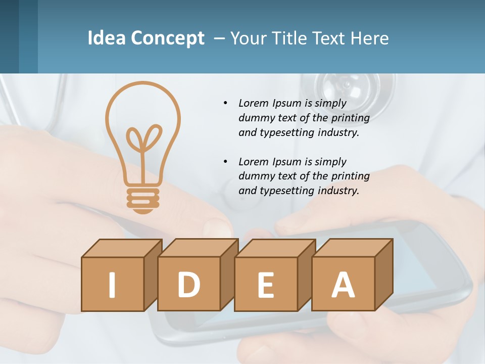 A Doctor Holding A Cell Phone In His Hands PowerPoint Template