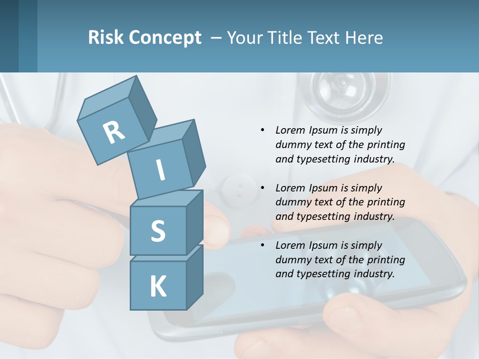 A Doctor Holding A Cell Phone In His Hands PowerPoint Template